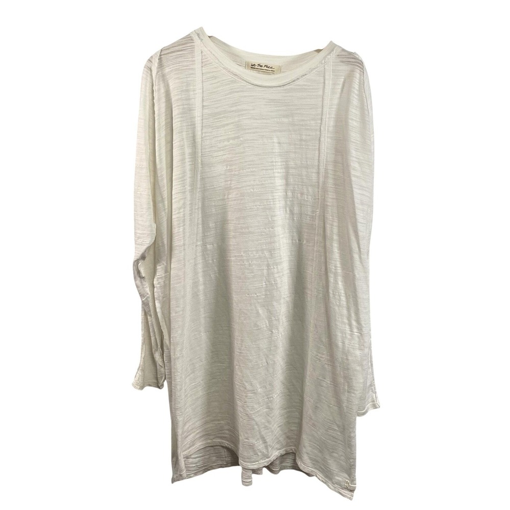 We The Free Shirt‎ Womens Medium White Long Sleeve Tunic Pullover Boho Top